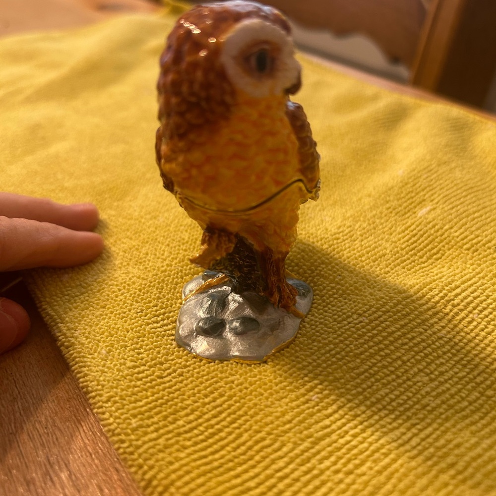 Jere Luxury Giftware Bejeweled MR WHOO Barn Owl Trinket Box - Picture 5 of 9